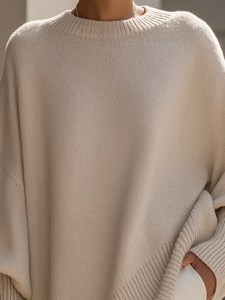 CHIC OVERSIZED RIBBED SWEATER FOR WOMEN