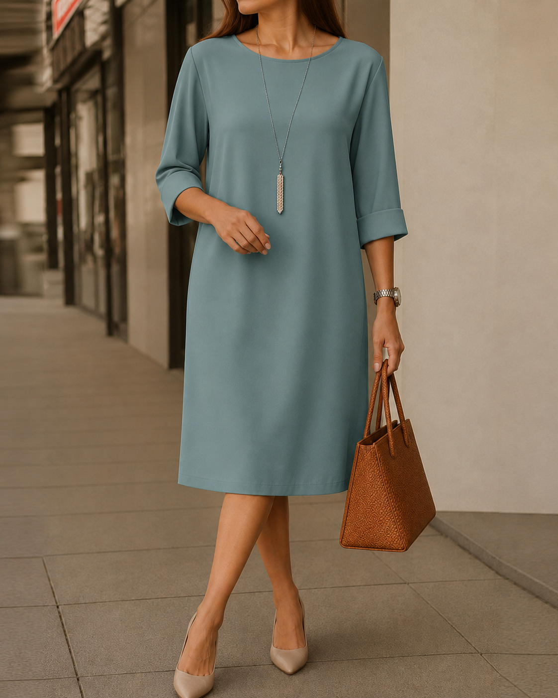 ELEGANT FLOWING MIDI DRESS FOR WOMEN