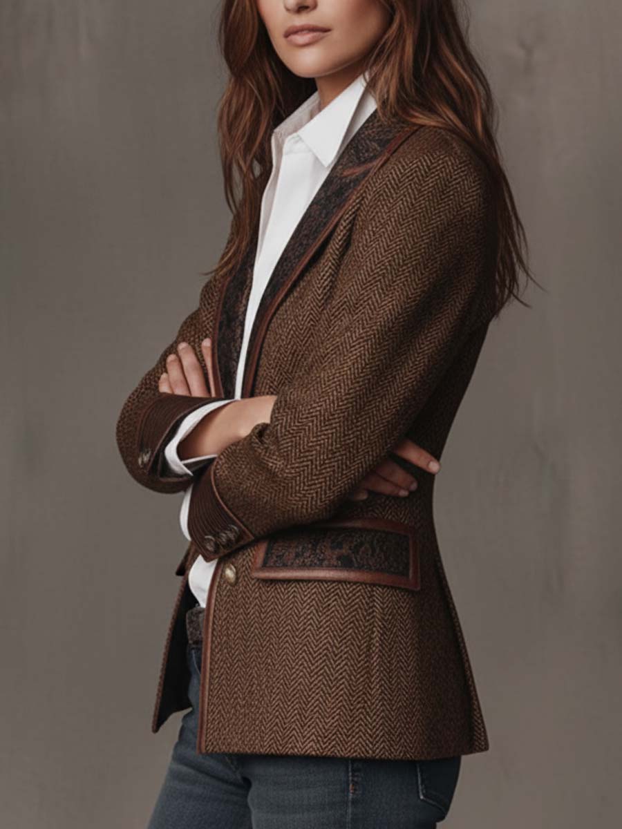STRUCTURED PRINTED BLAZER FOR WOMEN