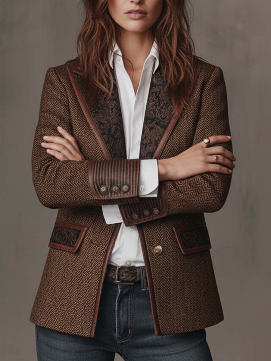 STRUCTURED PRINTED BLAZER FOR WOMEN