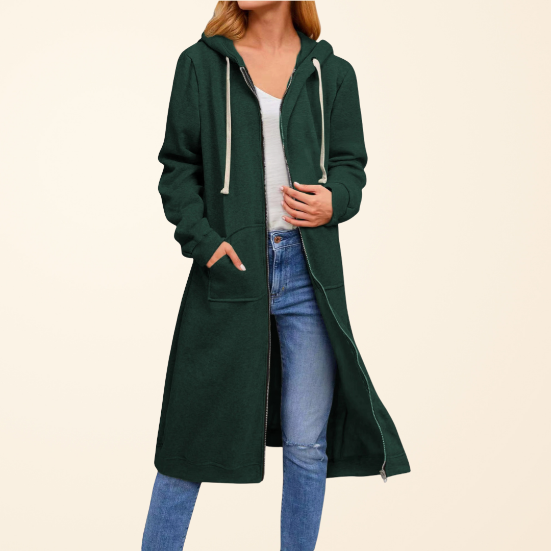 OVERSIZED LONG ZIP CARDIGAN FOR WOMEN