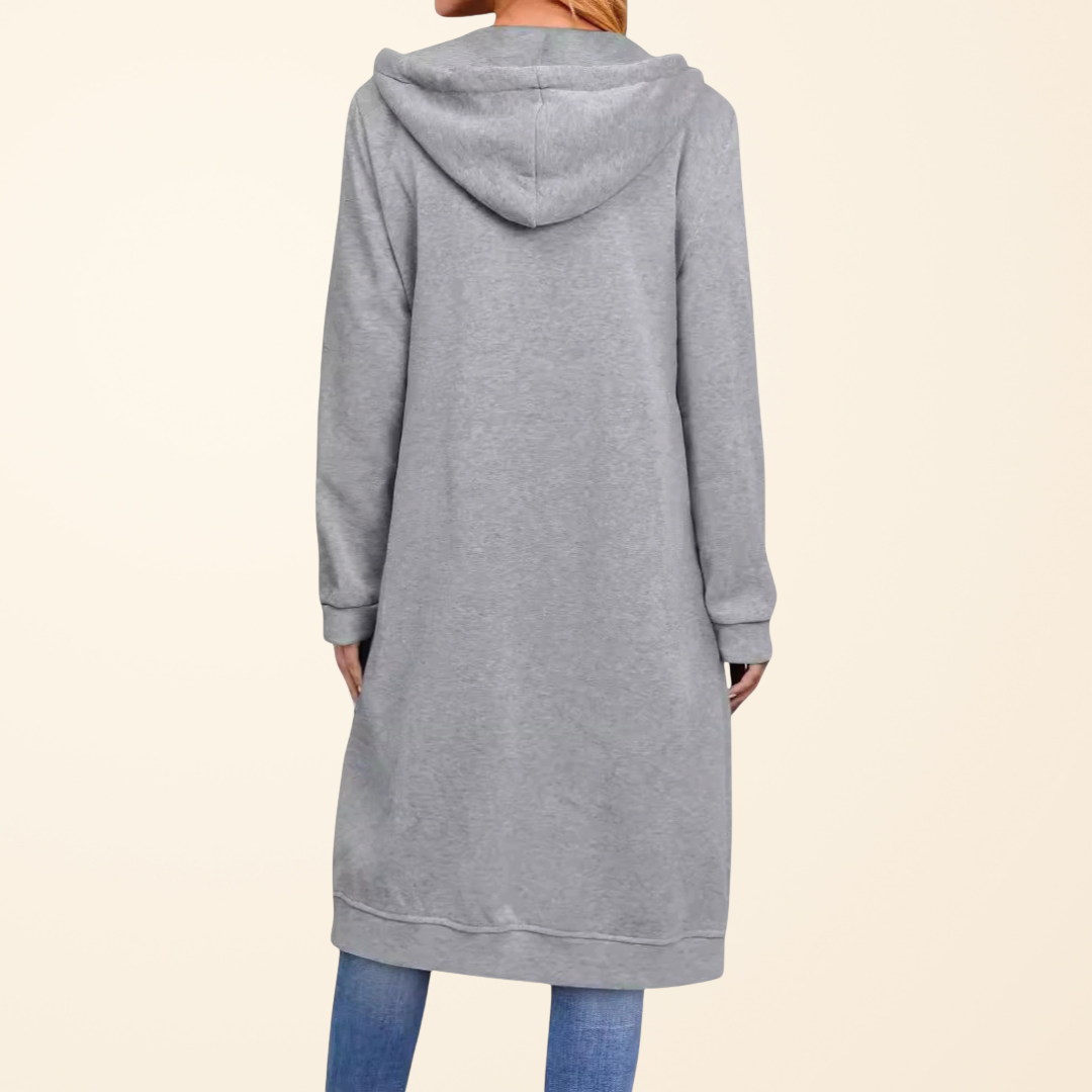 OVERSIZED LONG ZIP CARDIGAN FOR WOMEN