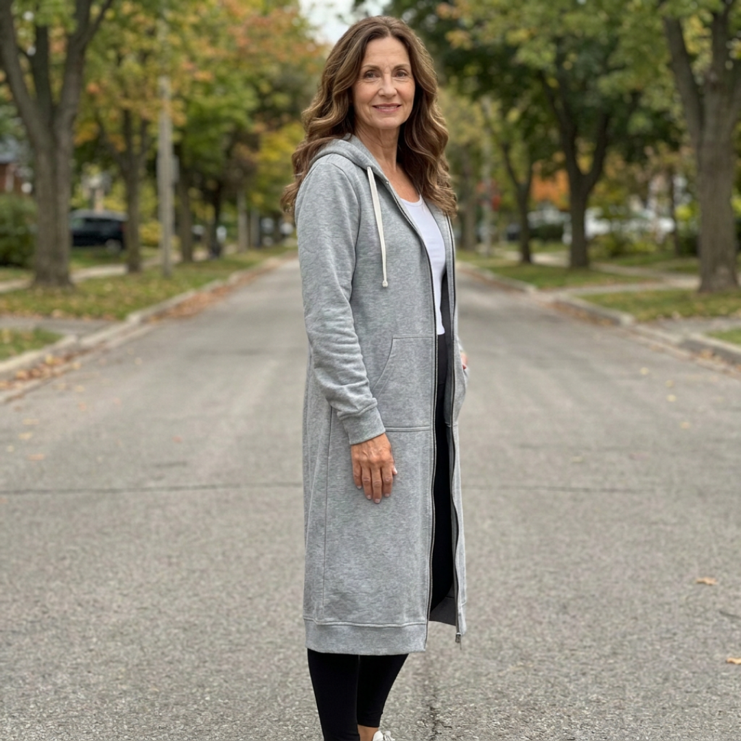 OVERSIZED LONG ZIP CARDIGAN FOR WOMEN
