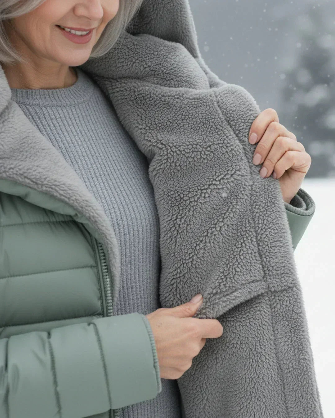 LONG A-LINE QUILTED JACKET FOR WOMEN