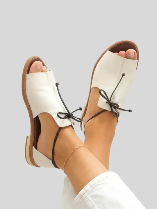 METALLIC TIE-STRAP SANDALS FOR WOMEN