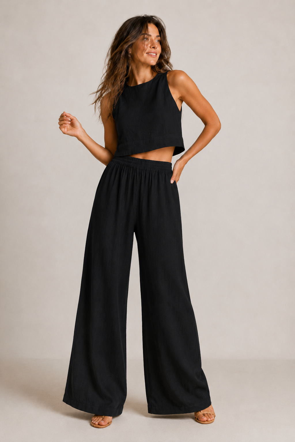 CROPPED WIDE-LEG SET FOR WOMEN