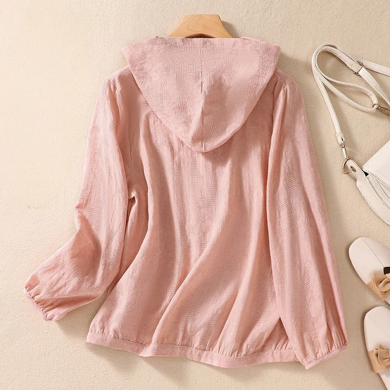RELAXED LINEN HOODIE FOR WOMEN