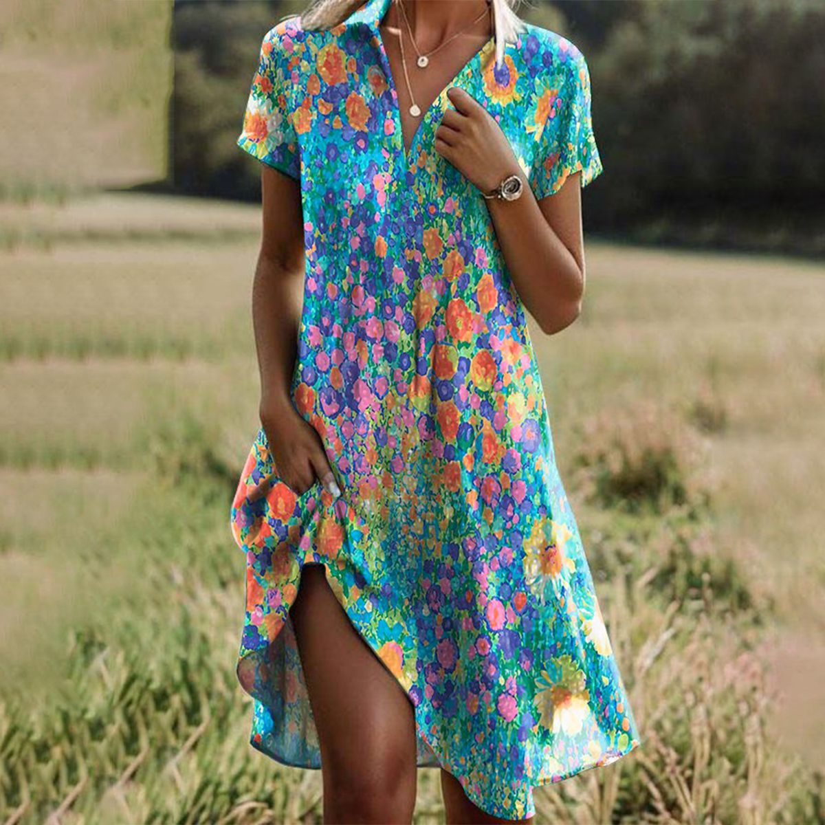 LIGHTWEIGHT COTTON DRESS FOR WOMEN