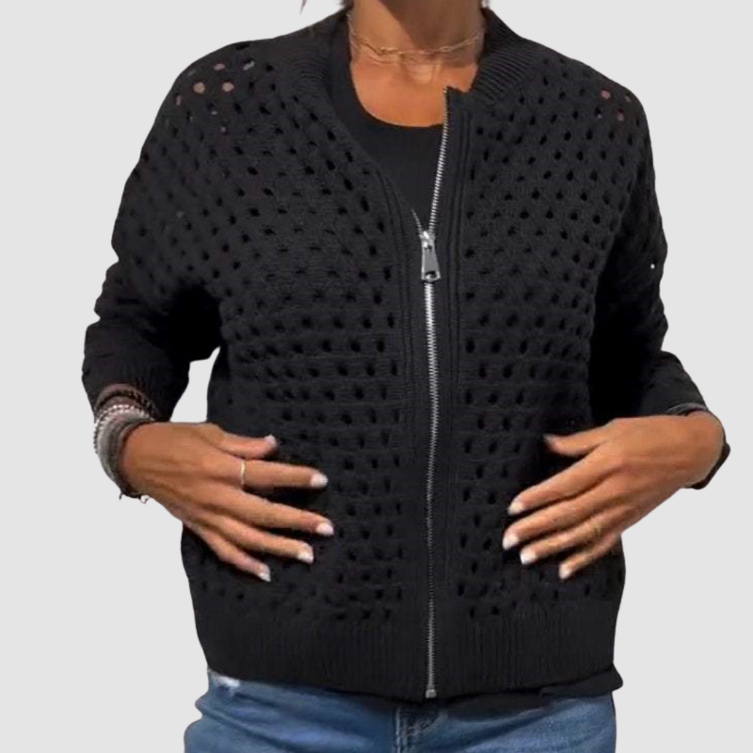 CHIC ZIP CARDIGAN FOR WOMEN