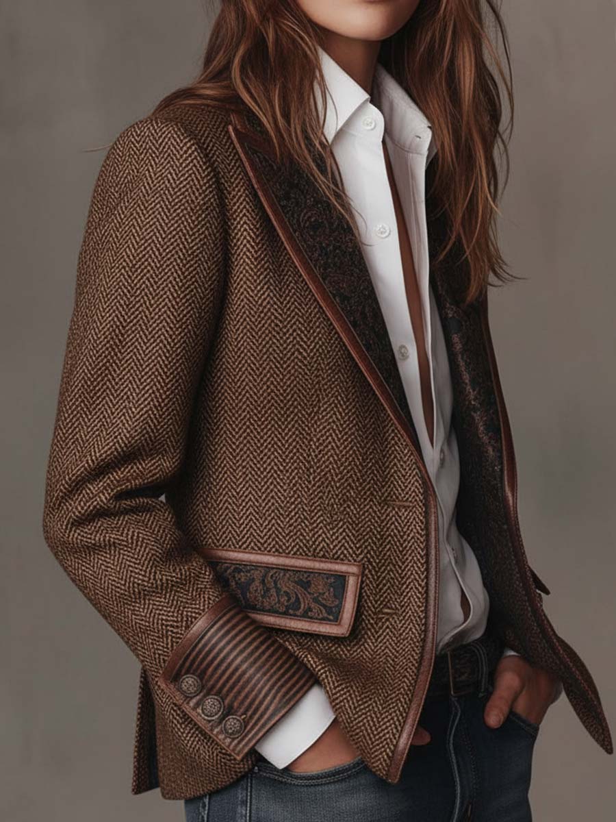 STRUCTURED PRINTED BLAZER FOR WOMEN
