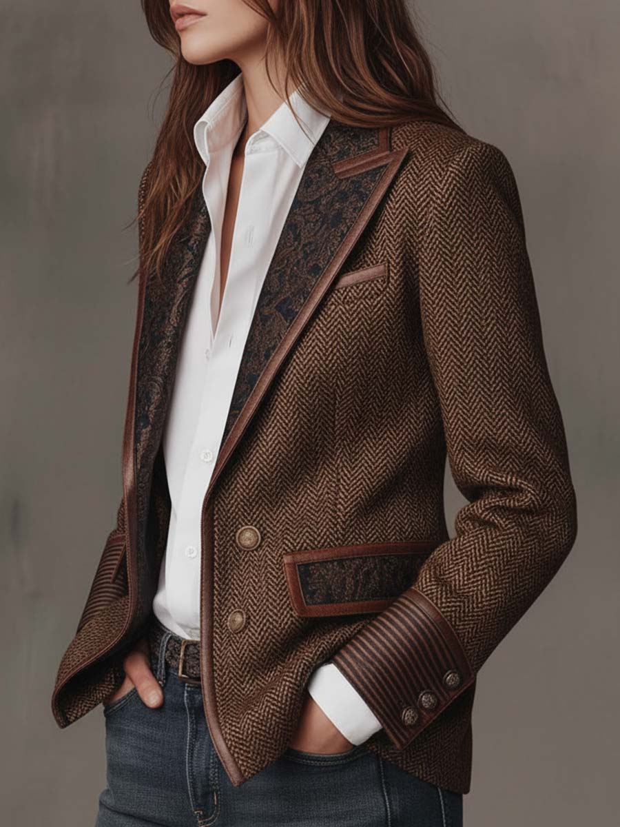 STRUCTURED PRINTED BLAZER FOR WOMEN