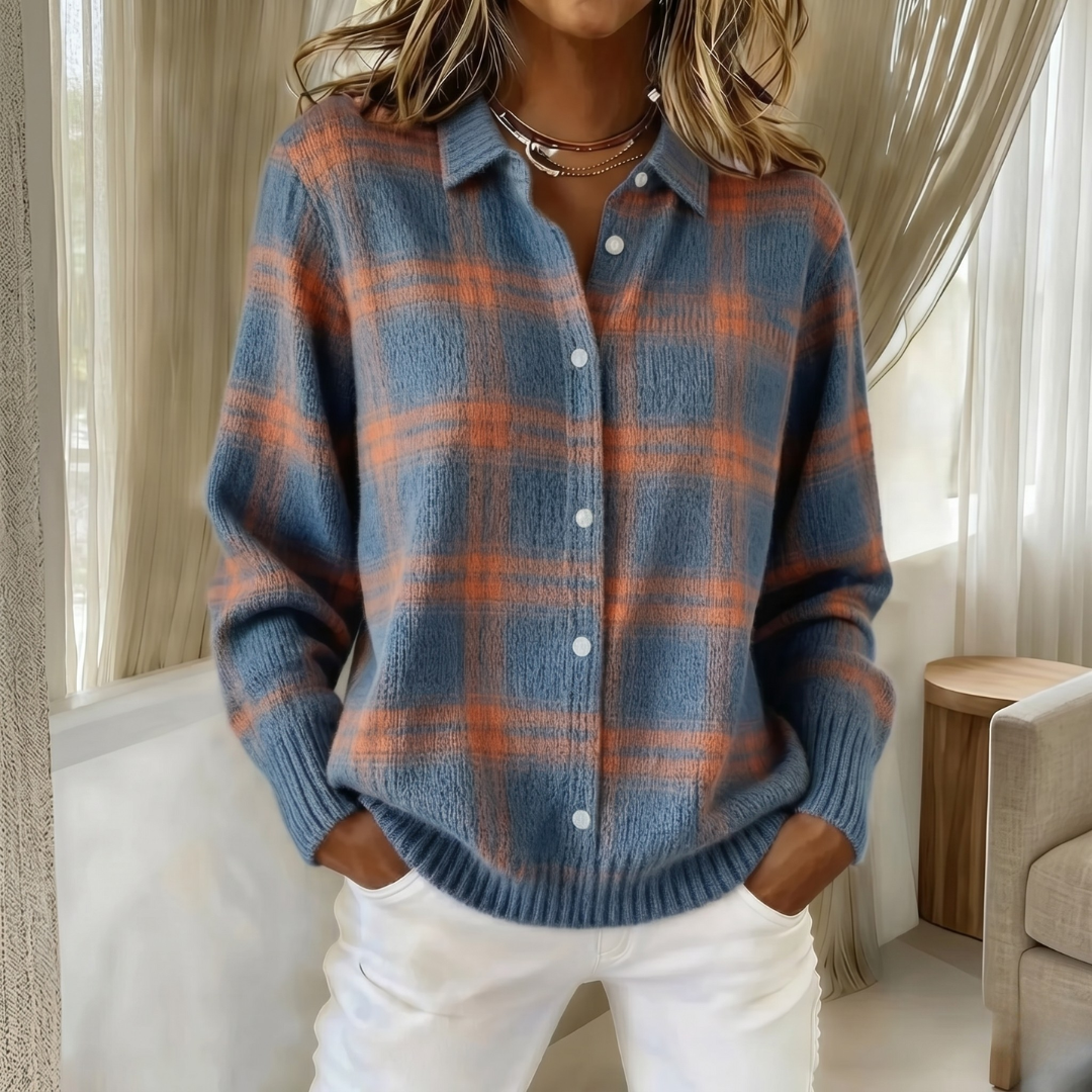 COZY COLLARED CARDIGAN FOR WOMEN