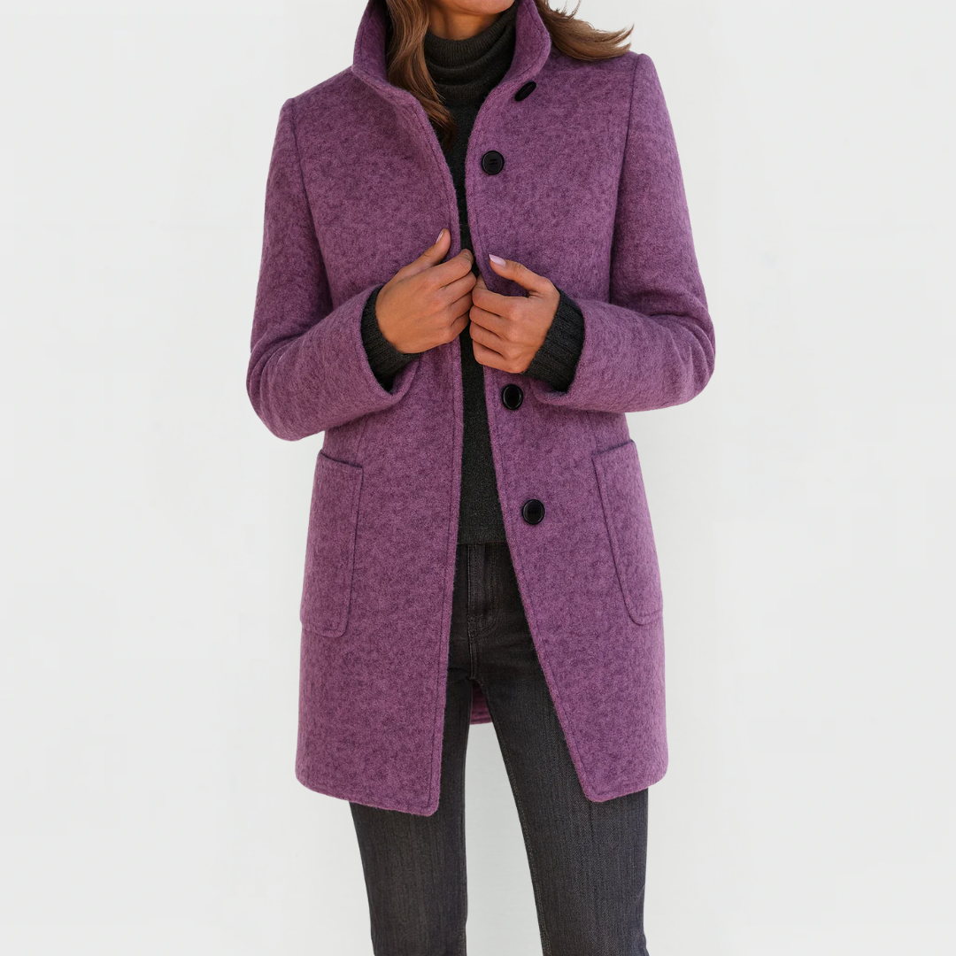 FITTED BUTTON COAT FOR WOMEN