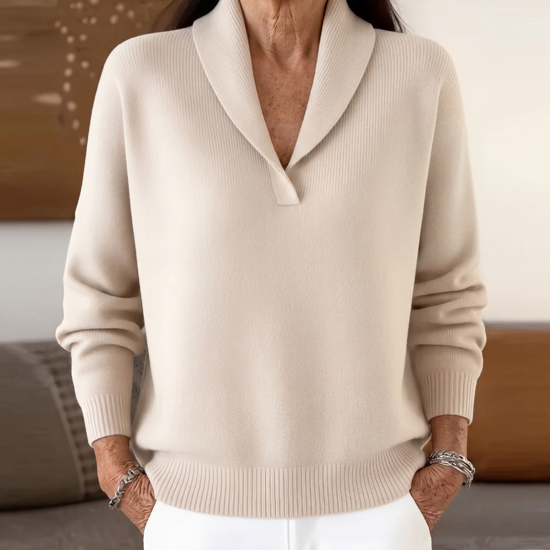 RELAXED V-NECK SWEATER FOR WOMEN