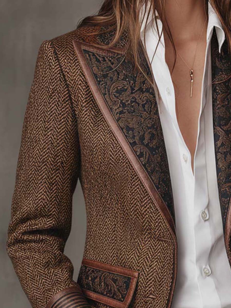STRUCTURED PRINTED BLAZER FOR WOMEN