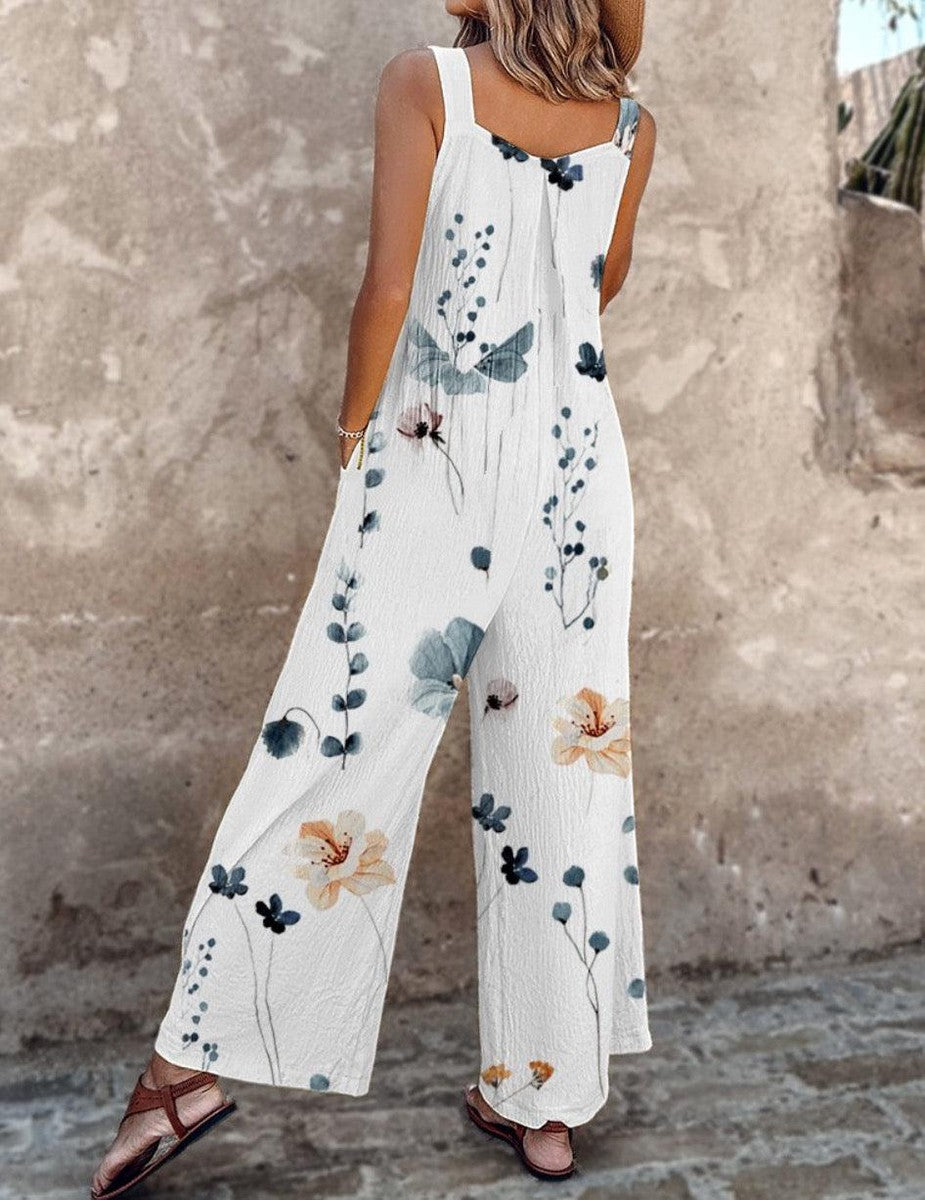 CHIC FLORAL OVERALL FOR WOMEN
