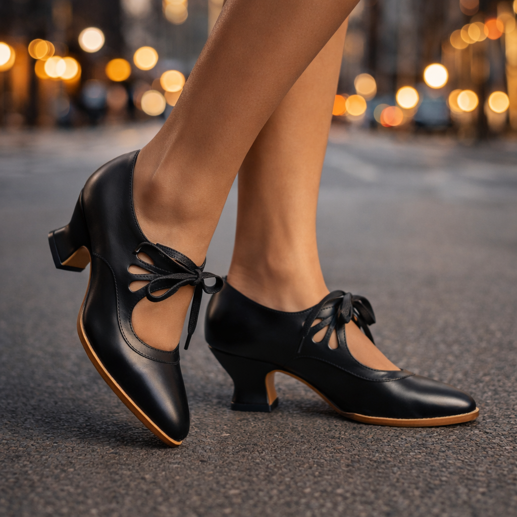 VINTAGE LACE-UP PUMPS FOR WOMEN
