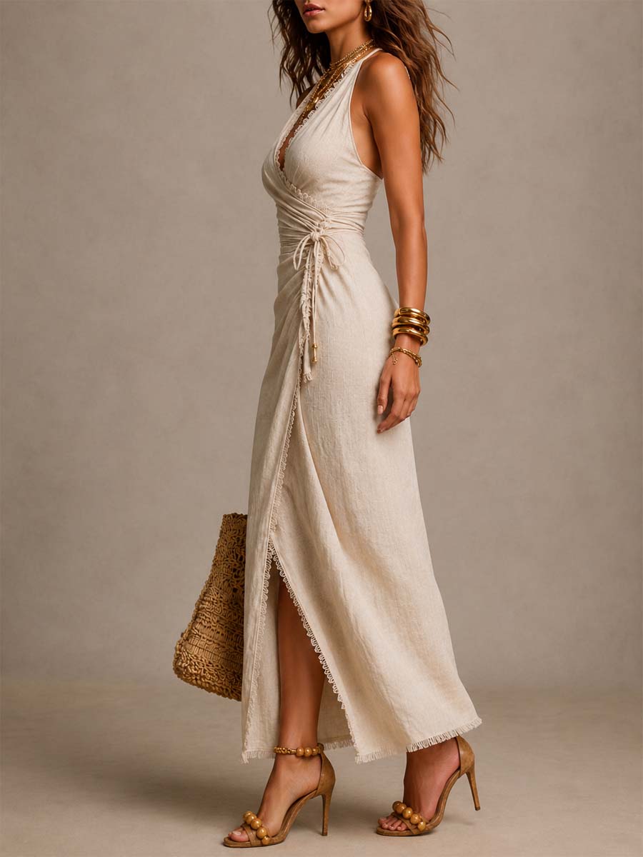 LACE-TRIM MIDI DRESS FOR WOMEN