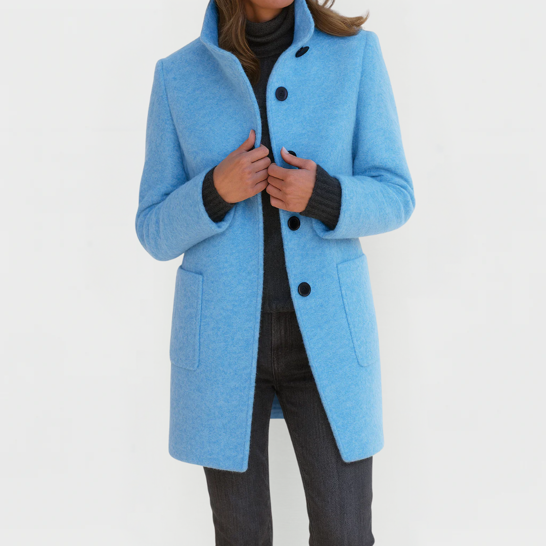 FITTED BUTTON COAT FOR WOMEN