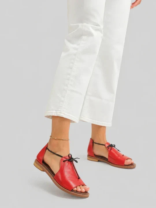 METALLIC TIE-STRAP SANDALS FOR WOMEN