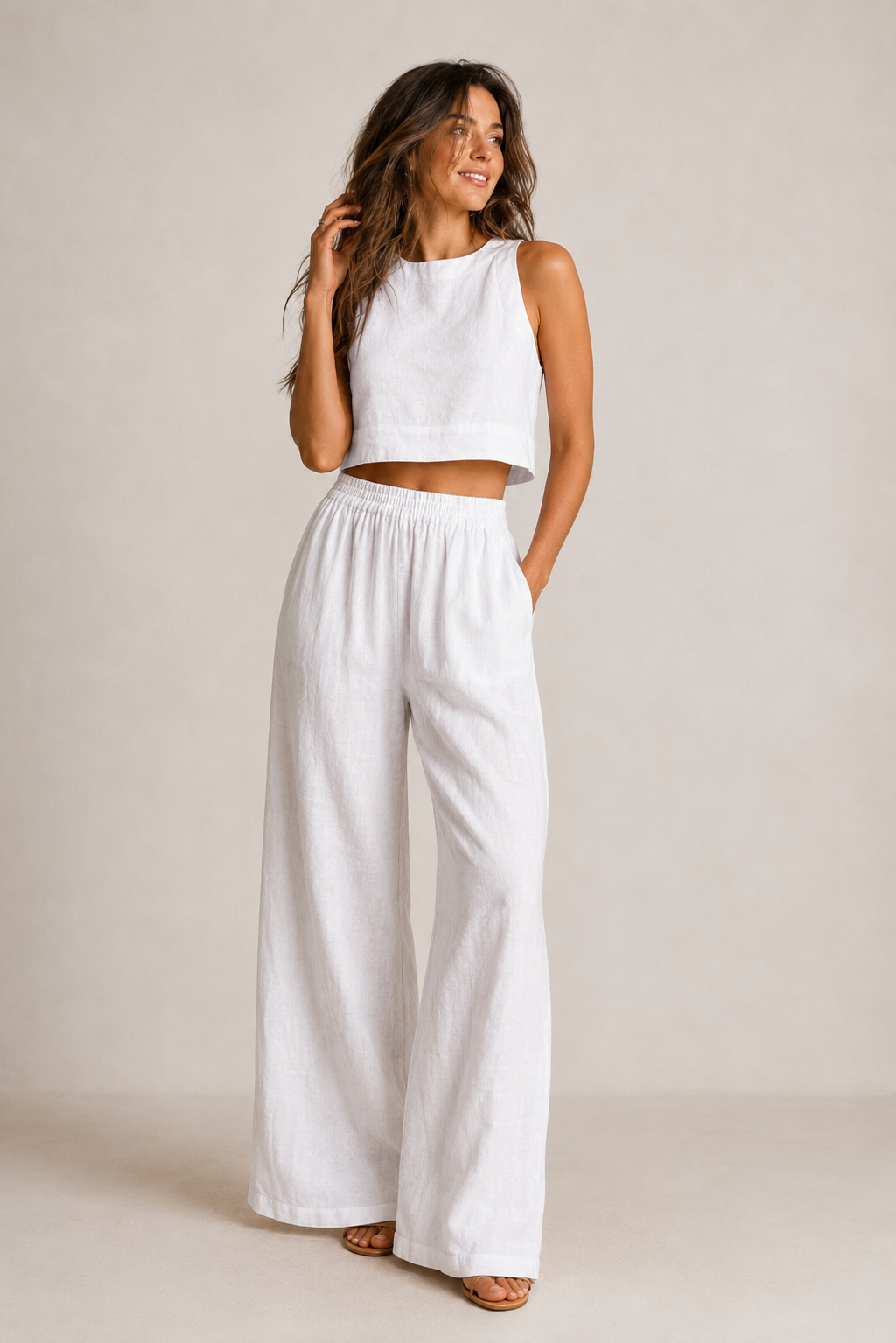 CROPPED WIDE-LEG SET FOR WOMEN