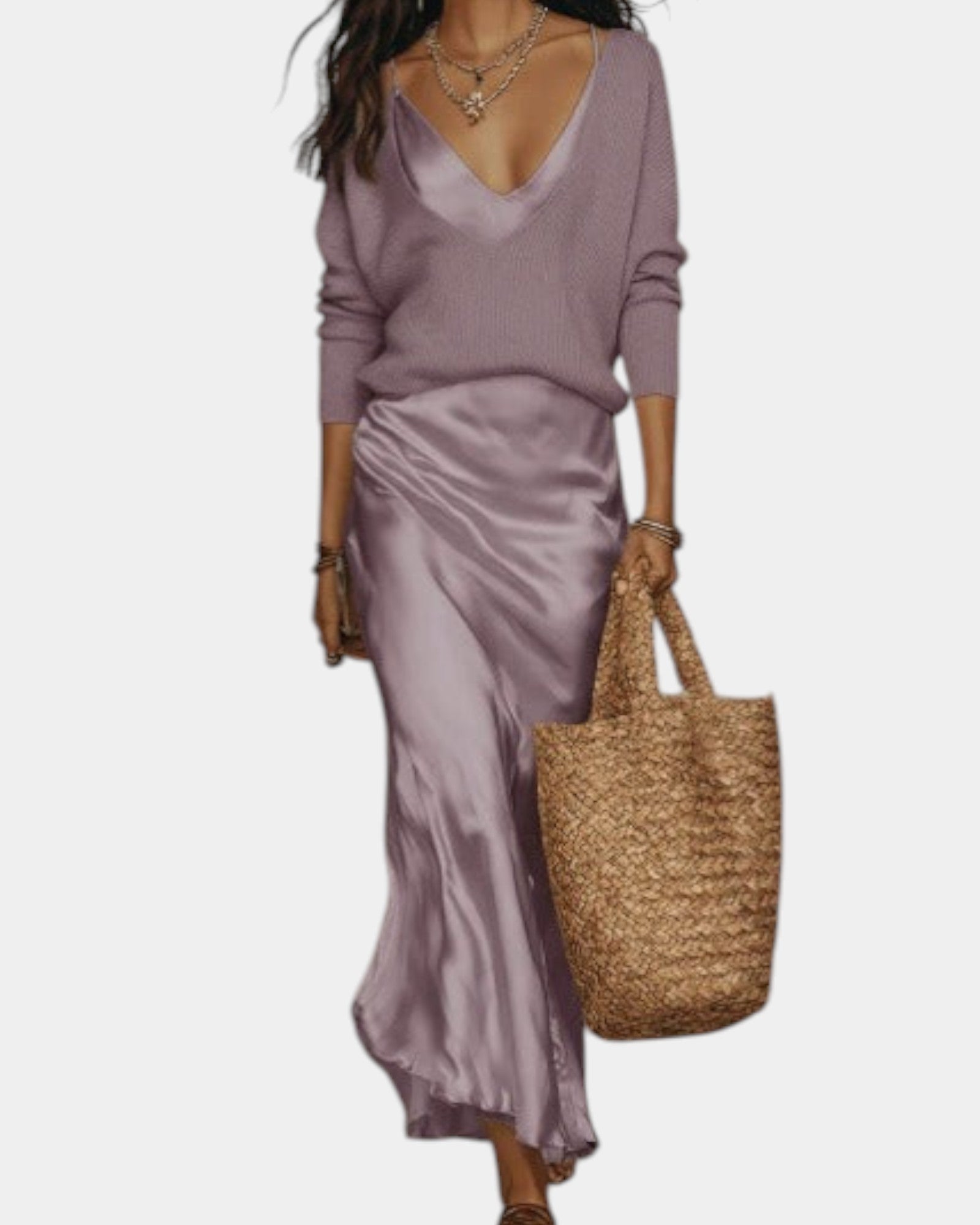SATIN BLOUSE DRESS FOR WOMEN