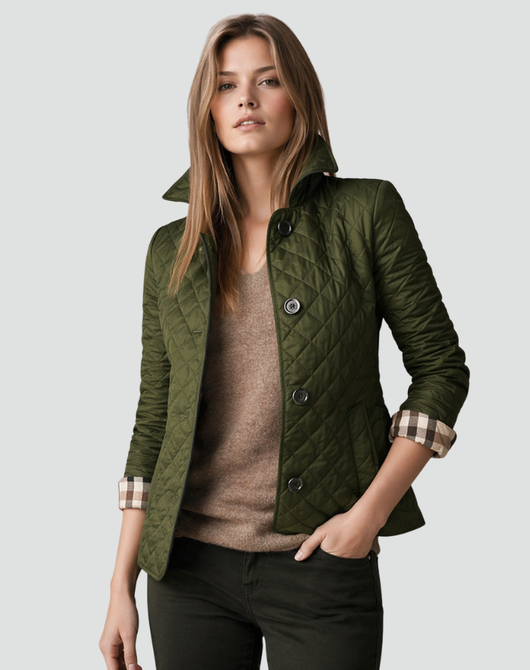 CLASSIC QUILTED BUTTON JACKET FOR WOMEN