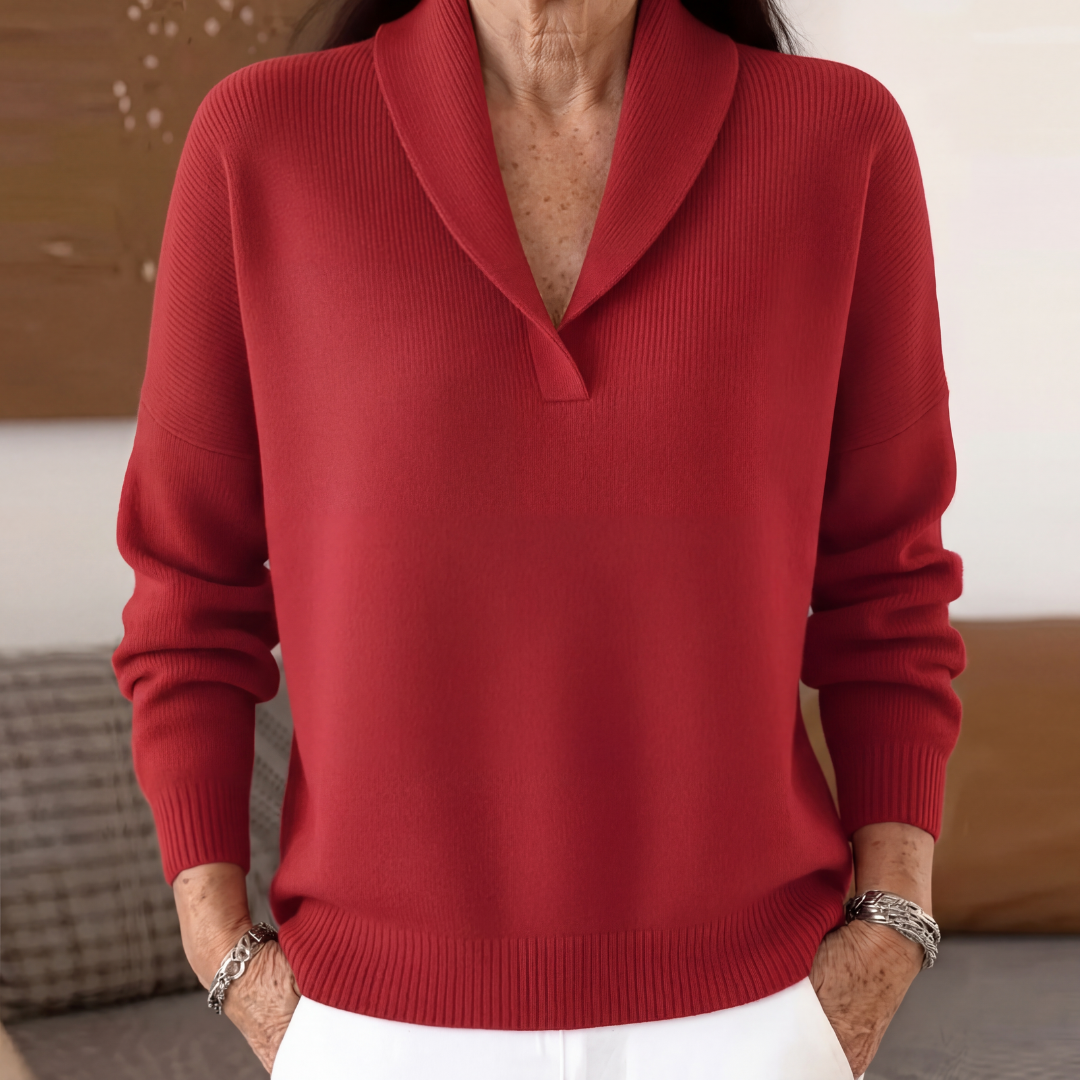 RELAXED V-NECK SWEATER FOR WOMEN