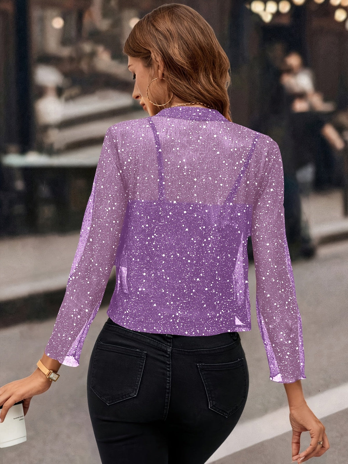 CROPPED SEQUIN JACKET FOR WOMEN