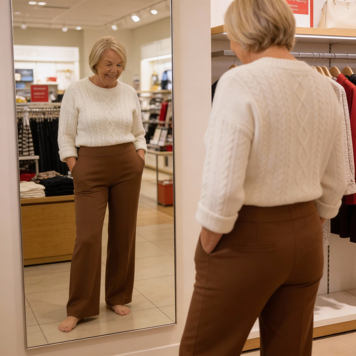 HIGH-WAIST STRETCH PANTS FOR WOMEN