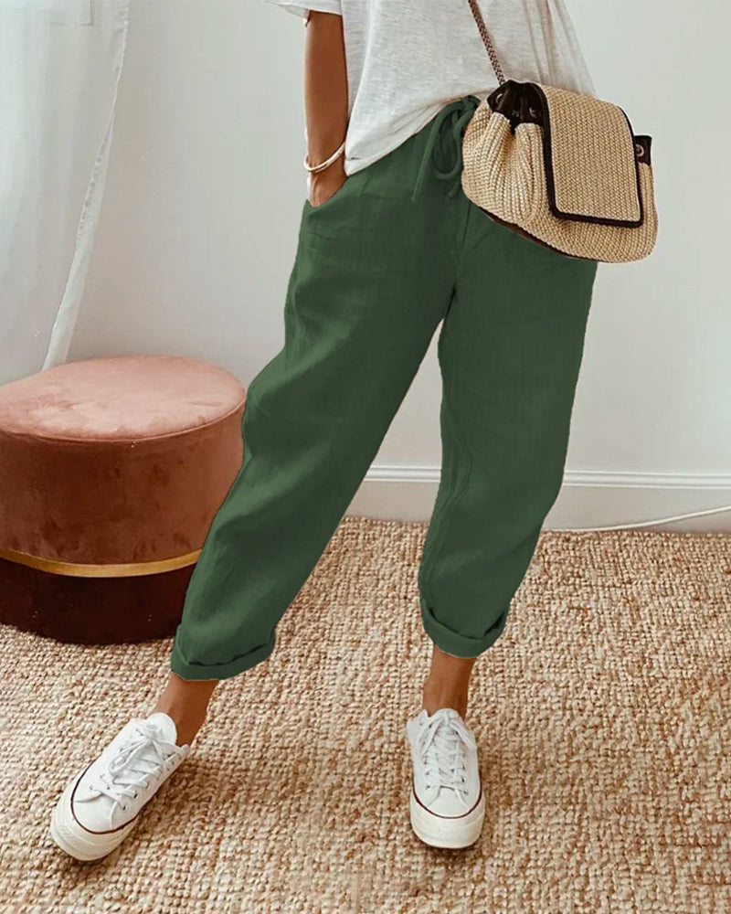 FLOWS LINEN TROUSERS FOR WOMEN