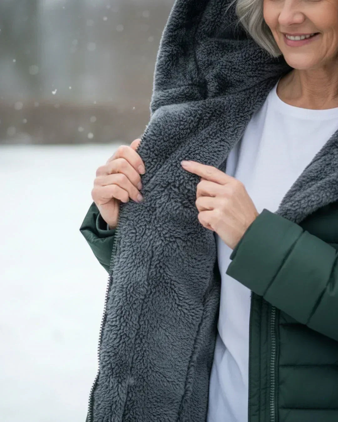 LONG A-LINE QUILTED JACKET FOR WOMEN
