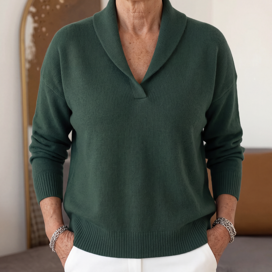 RELAXED V-NECK SWEATER FOR WOMEN
