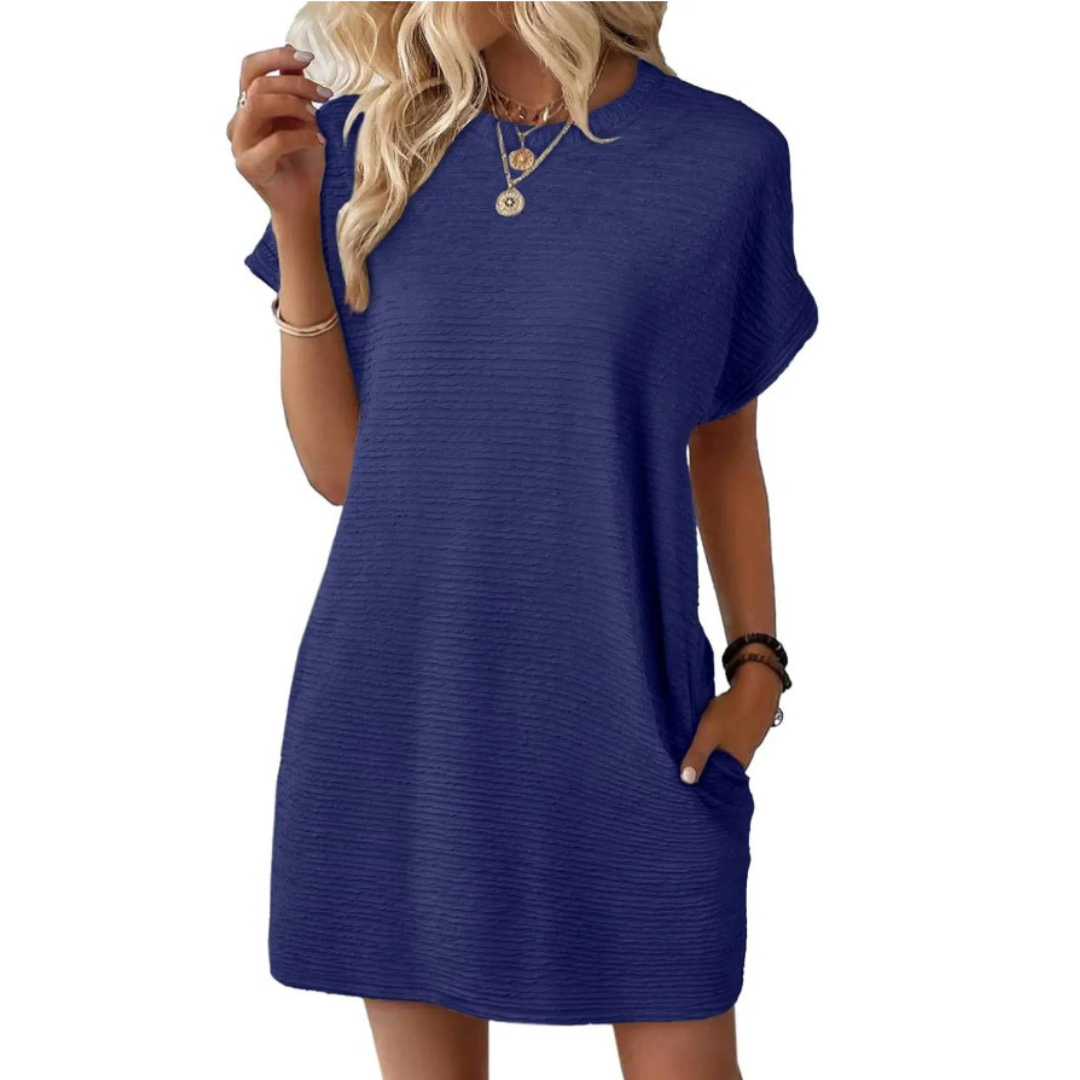 MINIMALIST ROUND NECK DRESS FOR WOMEN