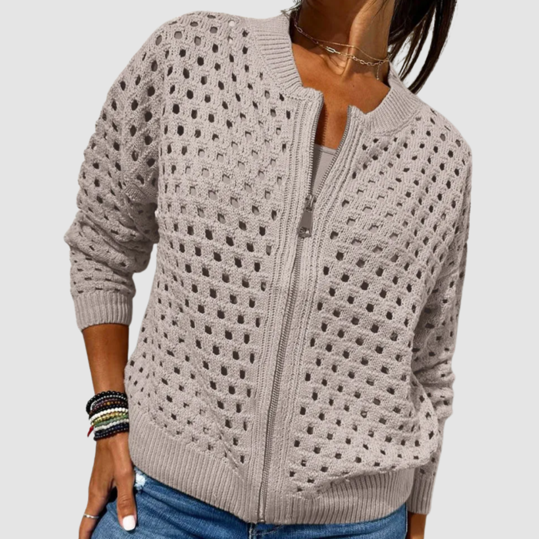CHIC ZIP CARDIGAN FOR WOMEN