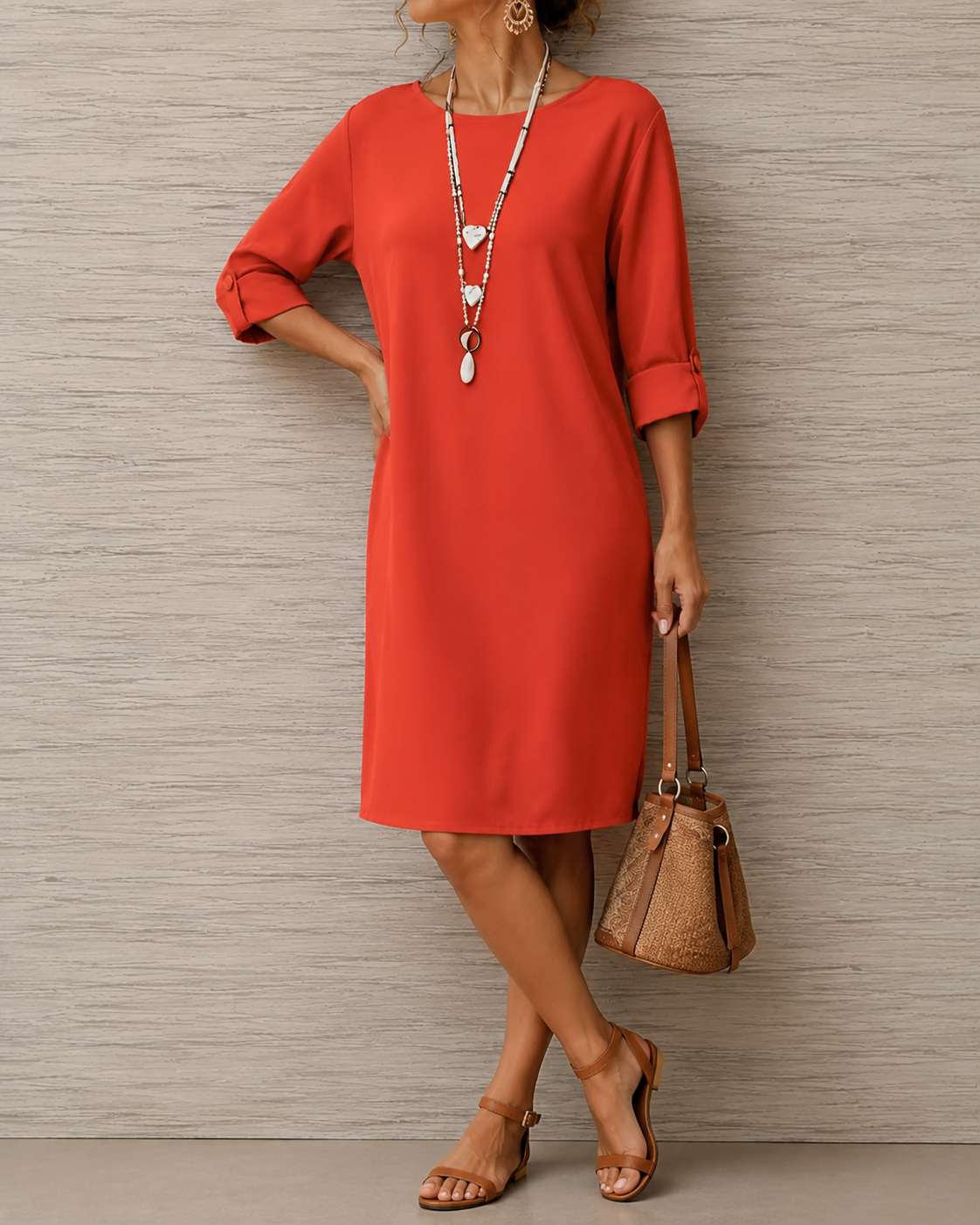 ELEGANT FLOWING MIDI DRESS FOR WOMEN