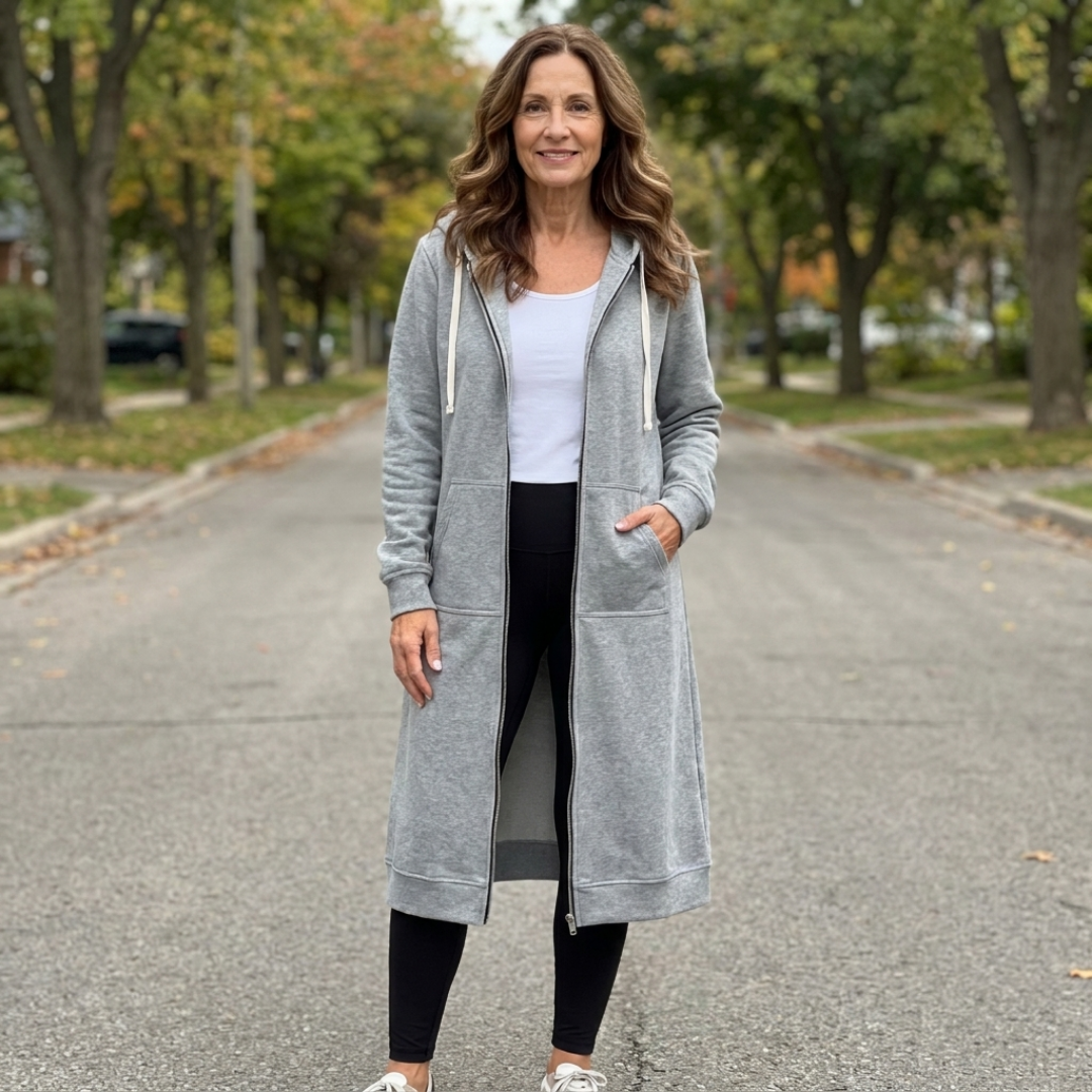 OVERSIZED LONG ZIP CARDIGAN FOR WOMEN