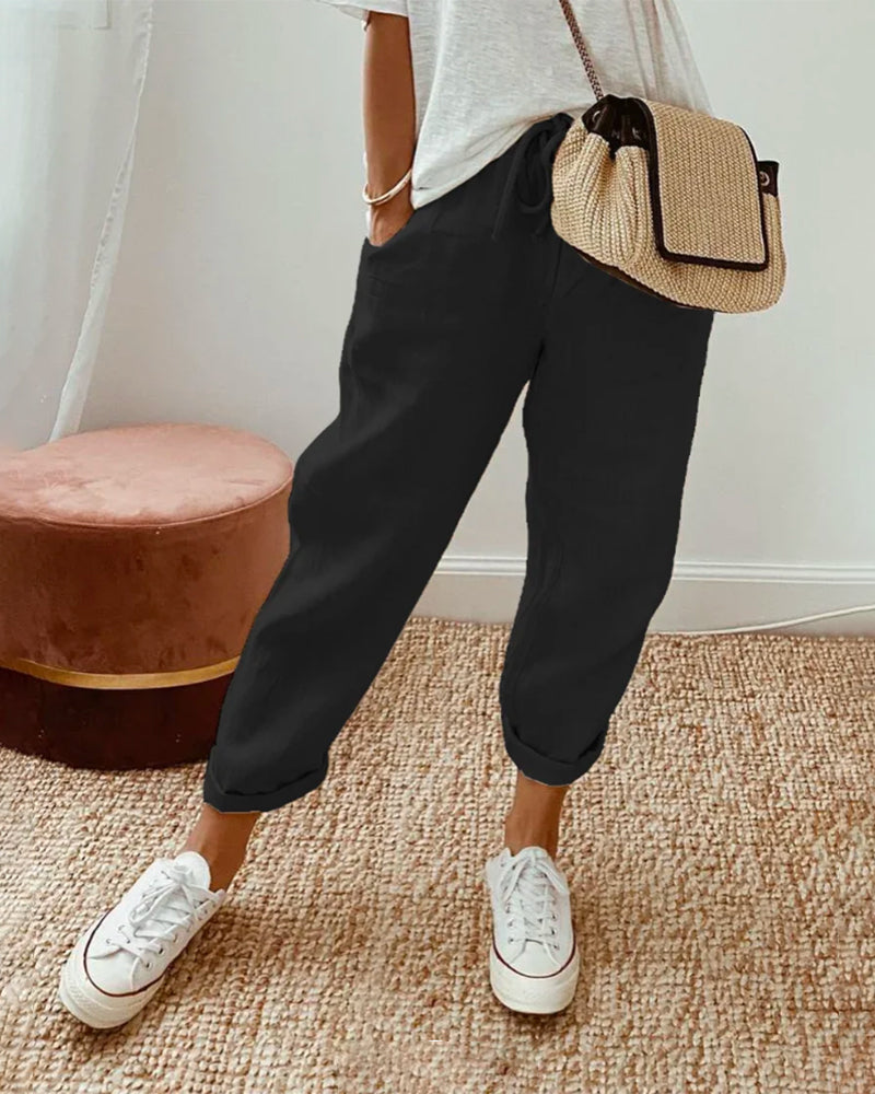 FLOWS LINEN TROUSERS FOR WOMEN