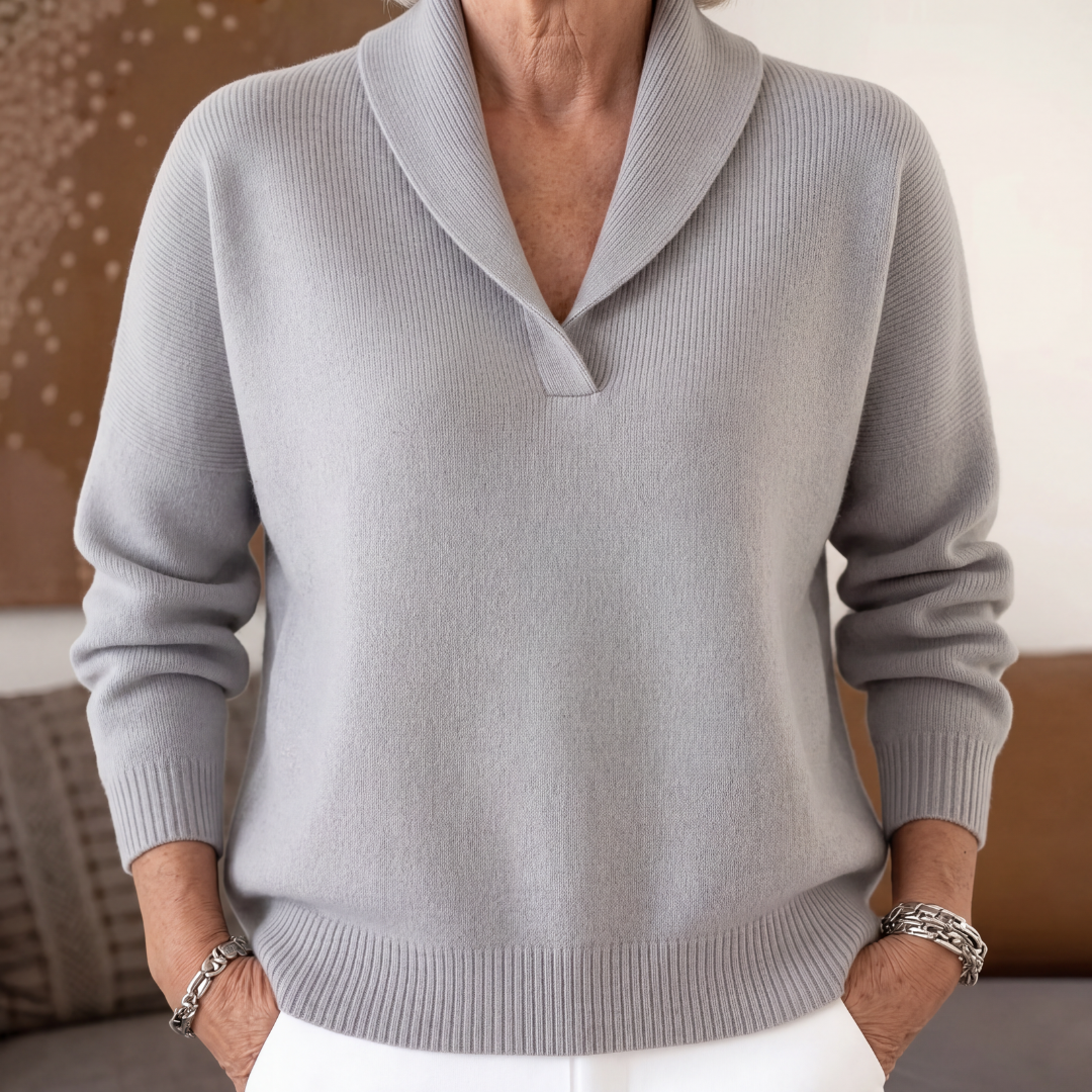 RELAXED V-NECK SWEATER FOR WOMEN
