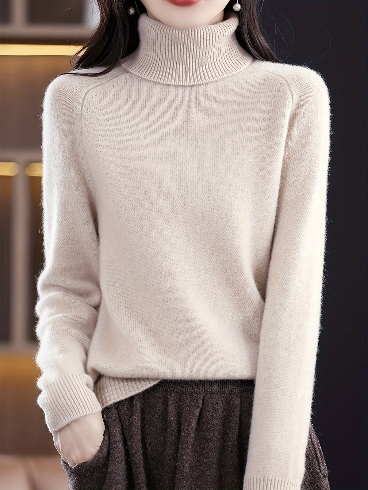 RELAXED TURTLENECK CHIC SWEATER FOR WOMEN