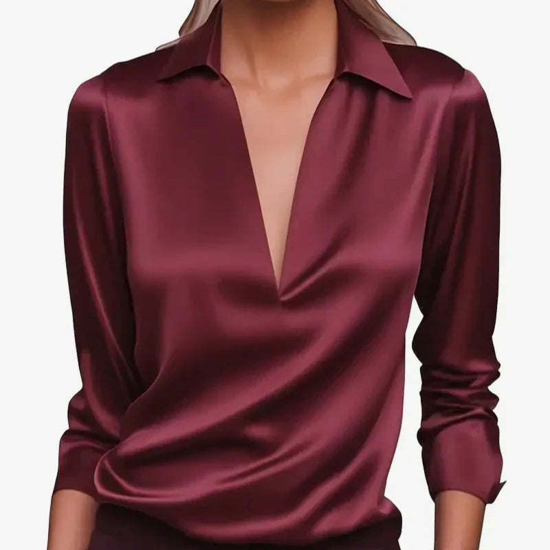 ELEGANT SATIN BLOUSE FOR WOMEN