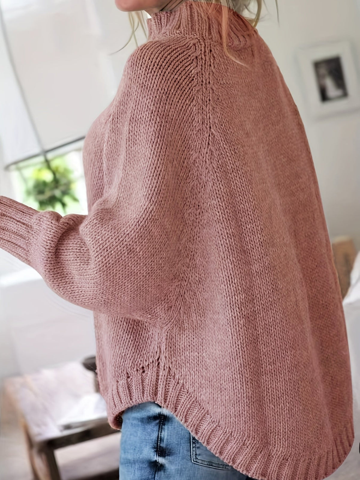 RELAXED RIBBED FLARED SWEATER FOR WOMEN