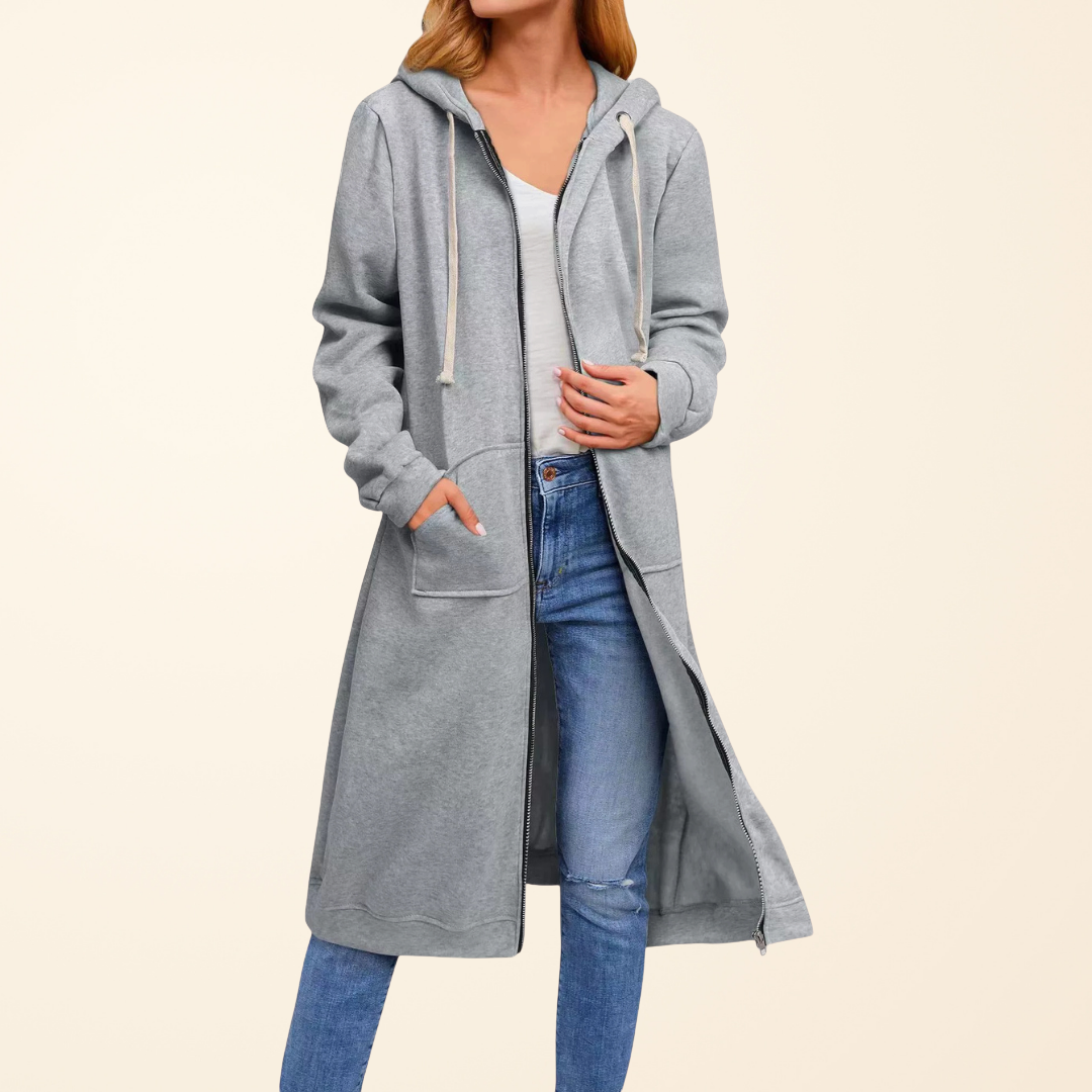 OVERSIZED LONG ZIP CARDIGAN FOR WOMEN