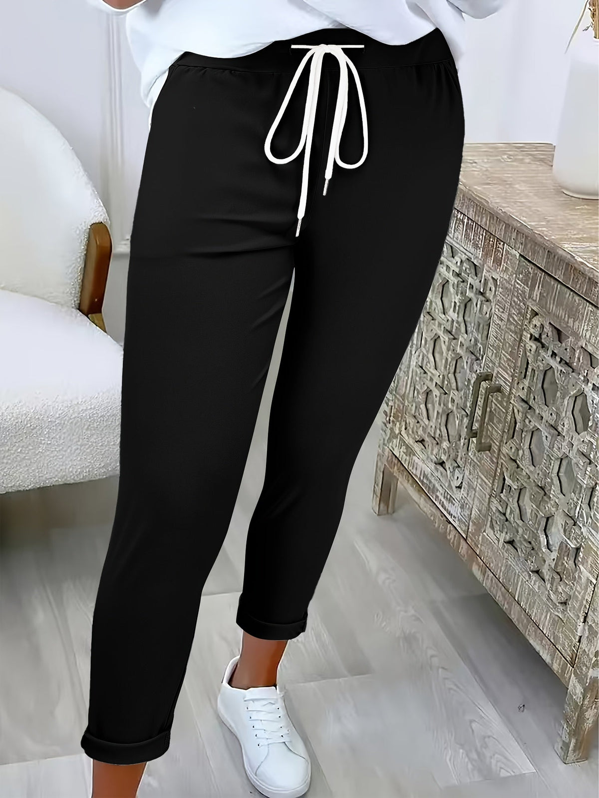 SLIM FIT DRAWSTRING PANTS FOR WOMEN