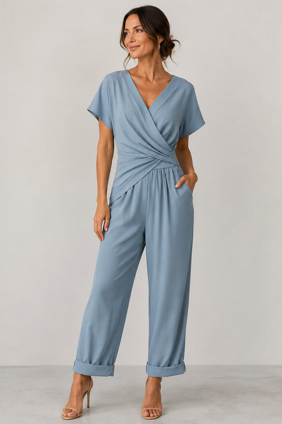 WRAP WIDE-LEG JUMPSUIT FOR WOMEN