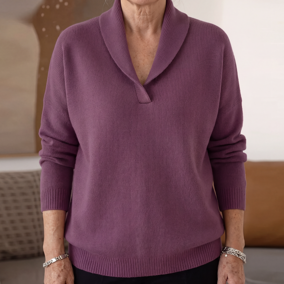 RELAXED V-NECK SWEATER FOR WOMEN