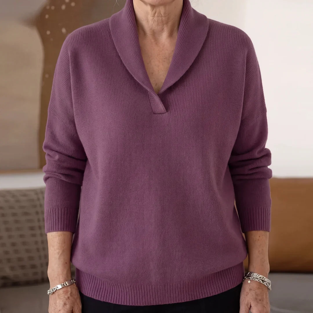 CLASSIC RELAXED V-NECK SWEATER FOR WOMEN