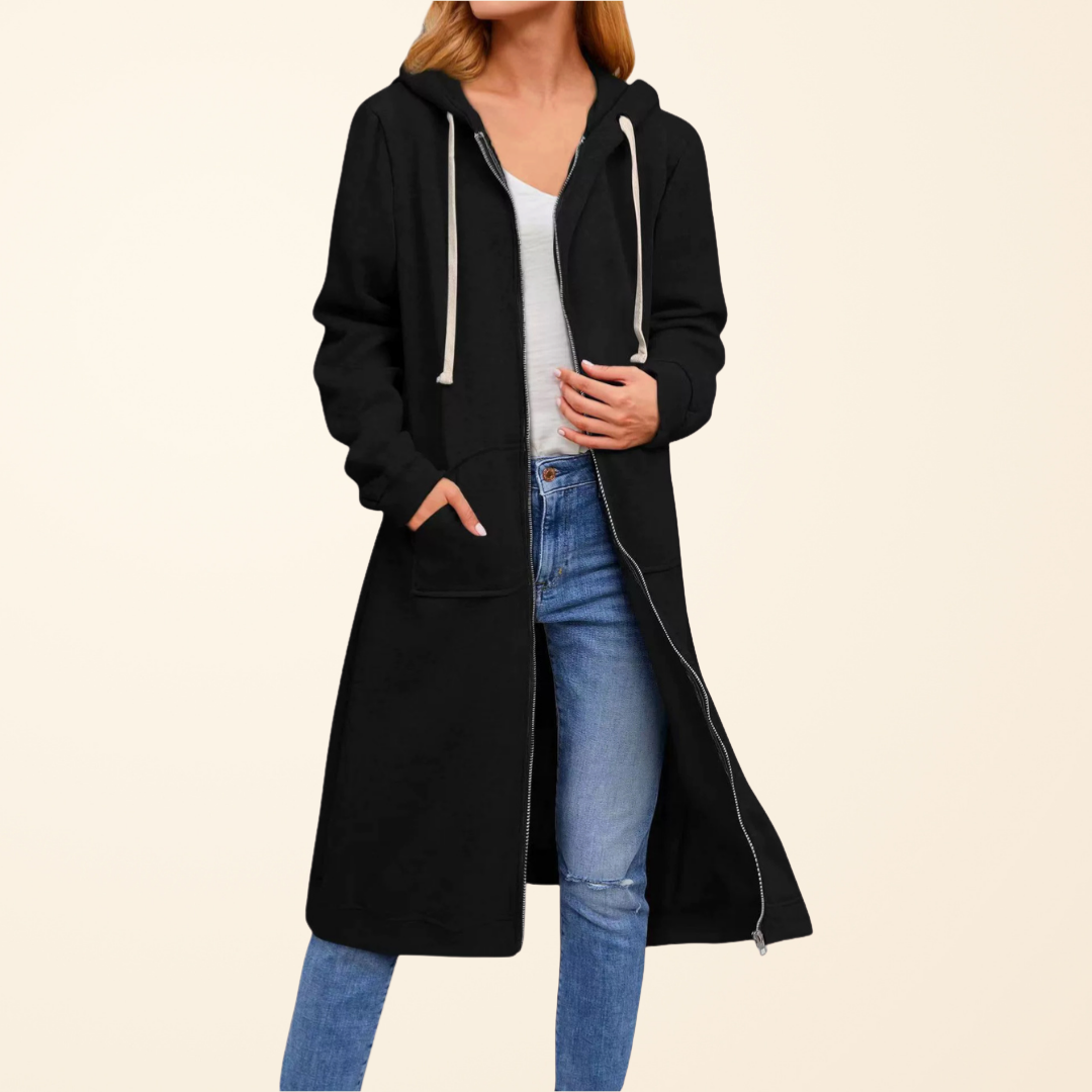 OVERSIZED LONG ZIP CARDIGAN FOR WOMEN