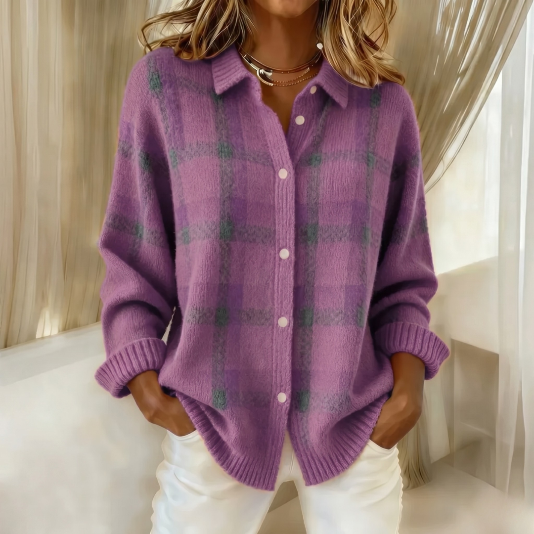 COZY COLLARED CARDIGAN FOR WOMEN