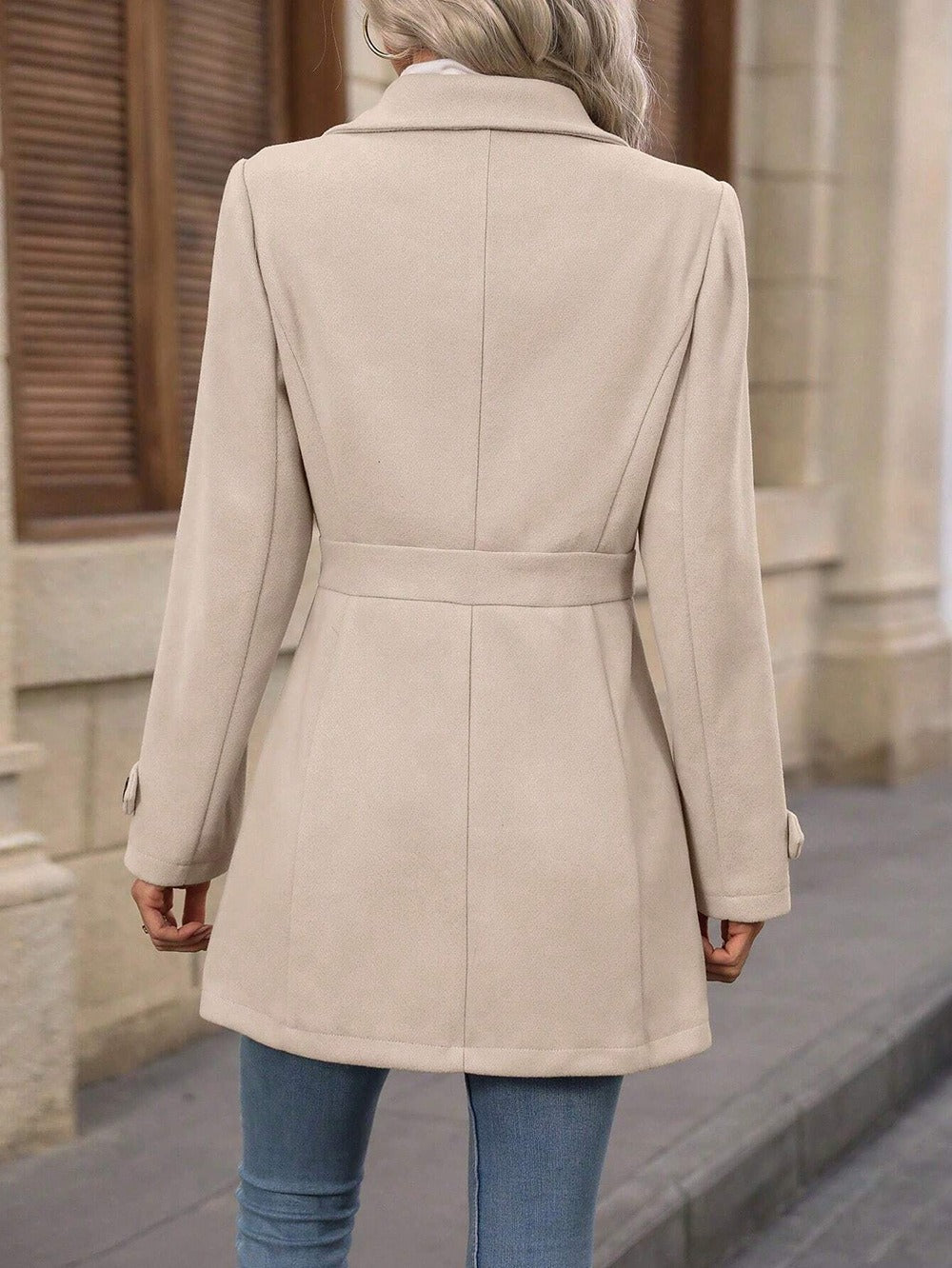 BELTED FITTED TRENCH COAT FOR WOMEN